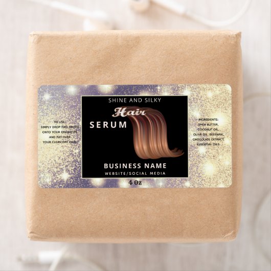 Matig elegant sparkle-script, serumlabel etiket (Insitu)