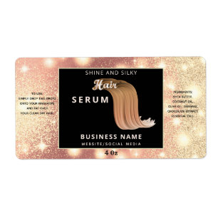 Matig elegant sparkle-script, serumlabel etiket