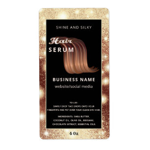 Matig elegant sparkle-script, serumlabel etiket