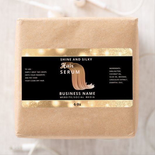 Matig elegant sparkle-script, serumlabel etiket (Insitu)