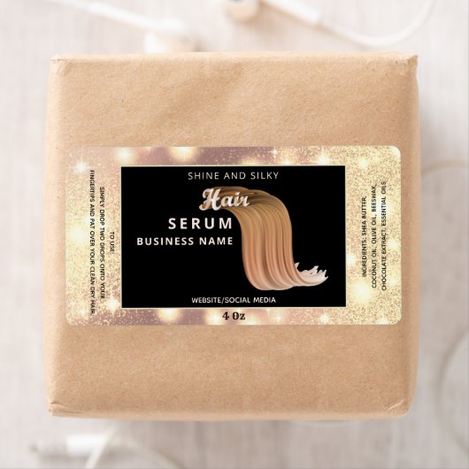 Matig elegant sparkle-script, serumlabel etiket (Insitu)