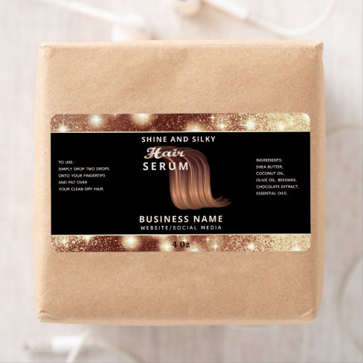 Matig elegant sparkle-script, serumlabel etiket (Insitu)