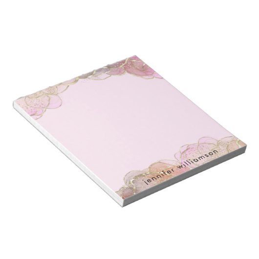 Matig eminine Agate Stone Ink Pink Gold Notitieblok (Schuin)