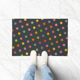 Matig en fijn kleurrijk poka Dots Charcoal Gray Deurmat