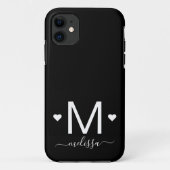 Matig feministisch monogram zwart wit Case-Mate iPhone case (Achterkant)