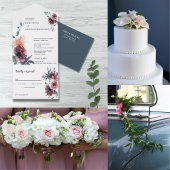 Matig Floral Burgundy Navy Peach Blush Menu
