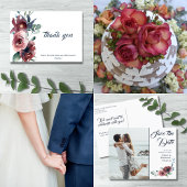 Matig Floral Burgundy Navy Peach Blush Menu