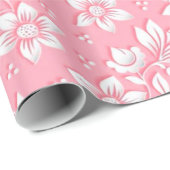 Matig Floral roze wit glas Cadeaupapier (Rol Hoek)