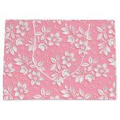 Matig Floral roze wit glas Groot Cadeauzakje (Voorkant)