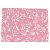 Matig Floral roze wit glas Groot Cadeauzakje (Achterkant)