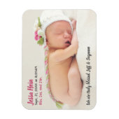 Matig Foto Baby Girl Name Birth Stats Magnet Magneet (Verticaal)