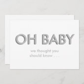 Matig gebold Typografie Zwangerschap Aankondiging (Voorkant / Achterkant)