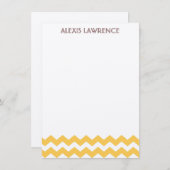 Matig geel chevron, dank je bedankkaart (Voorkant / Achterkant)