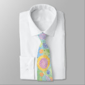 Matig geel zonnebloem Dragonfly Floral Pattern Stropdas (Gebonden)