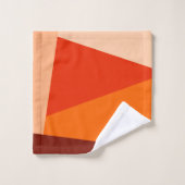 Matig geometrisch kleurenblok Warm Red Oranje Bad Handdoek (Wasdoekje)