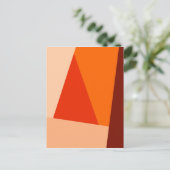 Matig geometrisch kleurenblok Warm Red Oranje Briefkaart (Staand voorkant)