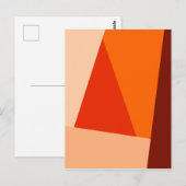 Matig geometrisch kleurenblok Warm Red Oranje Briefkaart (Voorkant / Achterkant)