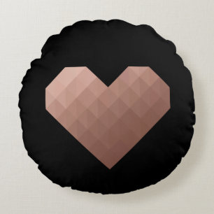 Matig geometrisch roos goudhart rond kussen