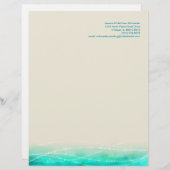 Matig geschilderd abstract zee met spleetkop custom briefhoofd (Voorkant / Achterkant)