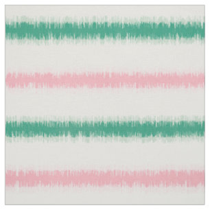 Matig getextureerde roze groene ikat strepen patte stof