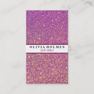 Matig Girly Faux PinkPurple Glitter Event Planner Visitekaartje