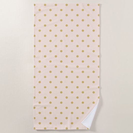 Matig Girly Pink en Gold Polka Dots Pattern Strandlaken (Voorkant)