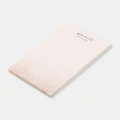 Matig Glitter Blush Roze Monogram Feminine Logo Post-it® Notes (Schuin)
