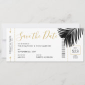 Matig Gold Black Palm-instapkaart Save The Date (Voorkant)