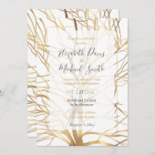 Matig Gold Tree Silhouette Minimaal wit ontwerp Kaart (Voorkant / Achterkant)