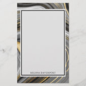 Matig goud- en grijze geode mineraal Abstract Briefpapier (Voorkant)