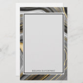 Matig goud- en grijze geode mineraal Abstract Briefpapier (Voorkant / Achterkant)