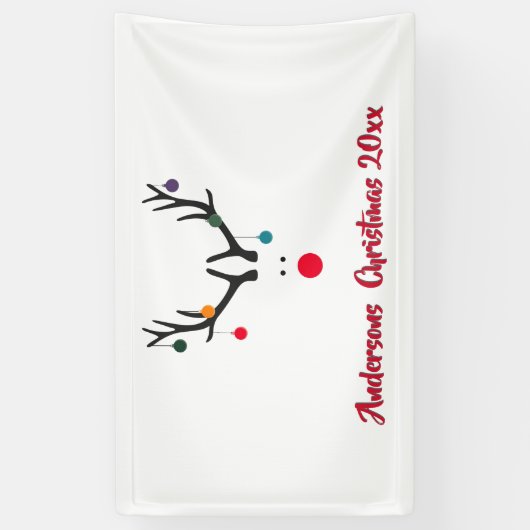 Matig grappige abstracte kerstrender op wit spandoek (Verticaal)