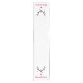 Matig grappige kerstrender op wit korte tafelloper (Voorkant)