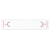 Matig grappige kerstrender op wit korte tafelloper (Horizontaal)