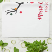 Matig grappige kerstrender op wit theedoek (Gevouwen)