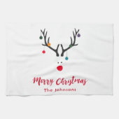 Matig grappige kerstrender op wit theedoek (Horizontaal)