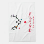 Matig grappige kerstrender op wit theedoek (Verticaal)