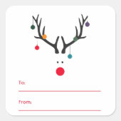 Matig grappige kerstrender wit rood vierkante sticker (Voorkant)