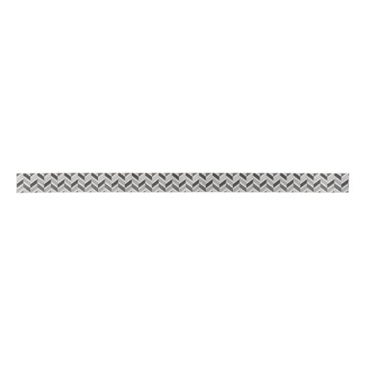 Matig grijs chevron geometrisch monogram lint (Voorkant)