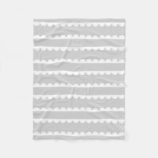 Matig grijs en wit poka vlek fleece deken (Voorkant)