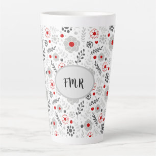 Matig grijs groen monogram latte mok