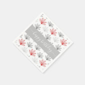 Matig groen en grijs bloemenpatroon servet (Hoek)