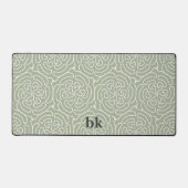 Matig groen patroon, monogrammen bureaumat (Voorkant)