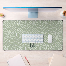 Matig groen patroon, monogrammen bureaumat