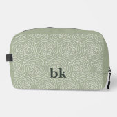 Matig groen patroon, monogrammen toilettasje (Voorkant)