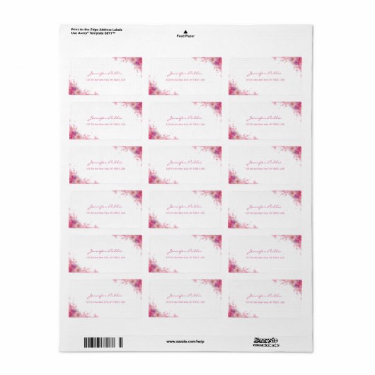 Matig handschrift Elegant Waterverf Rozen ventilat Etiket (Full Sheet)