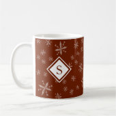 Matig kerstboommonogram rood koffiemok (Links)