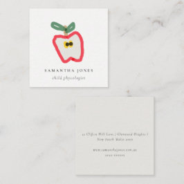 Matig Kinder met de hand getrokken appelfruit rood Vierkante Visitekaartje