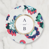 Matig klassiek groen goud abstract bloemmonogram bedankjes labels (Voorkant)