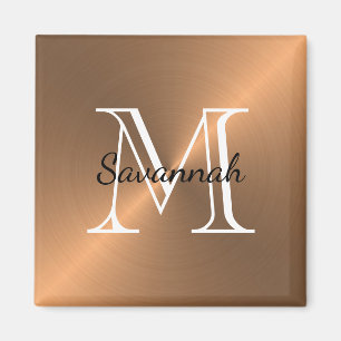 Matig kopermonogram Faux metaal Magneet